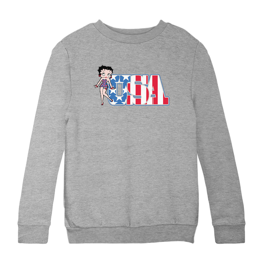 Americana Stars & Stripes Kids Sweatshirt-Betty Boop Shop