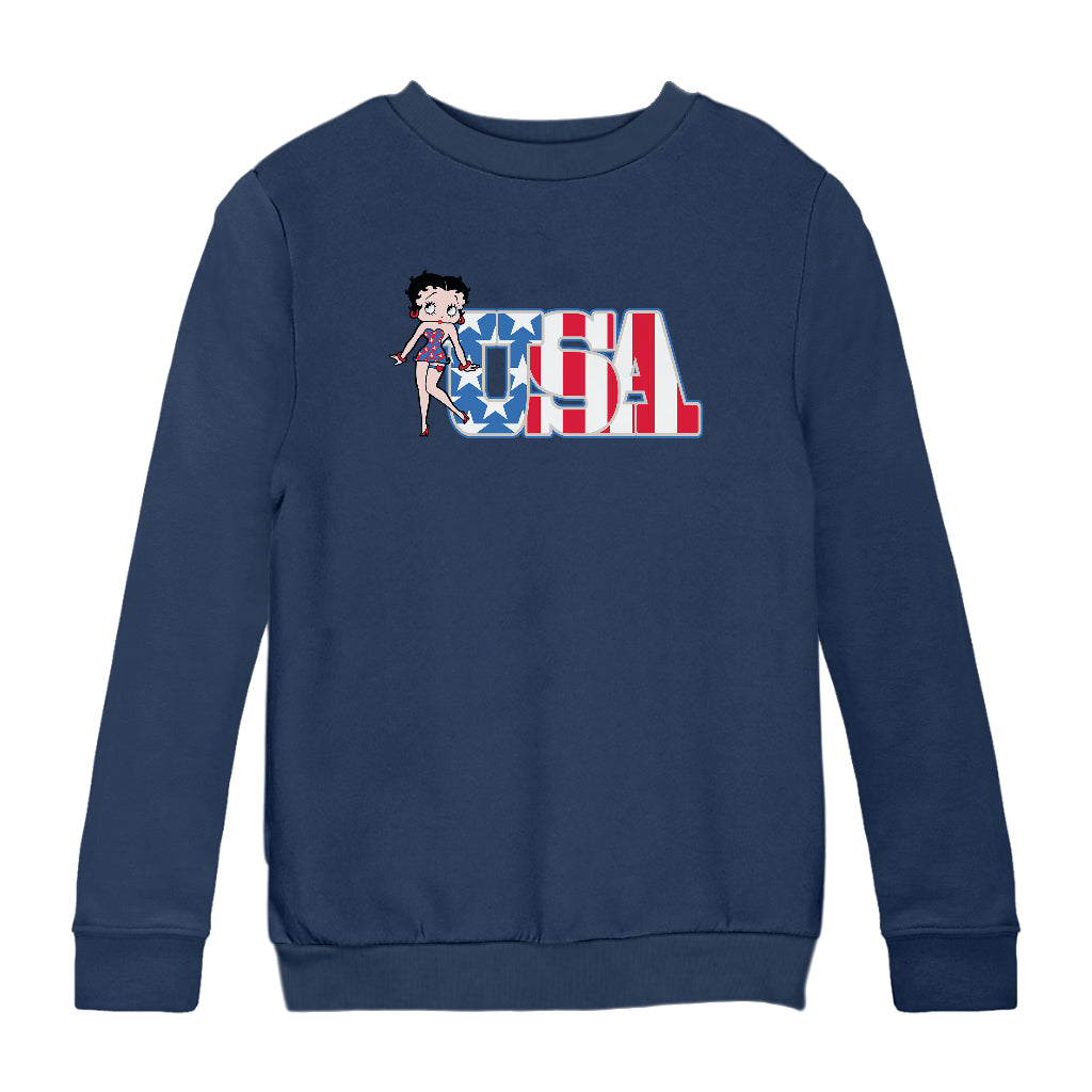 Americana Stars & Stripes Kids Sweatshirt-Betty Boop Shop