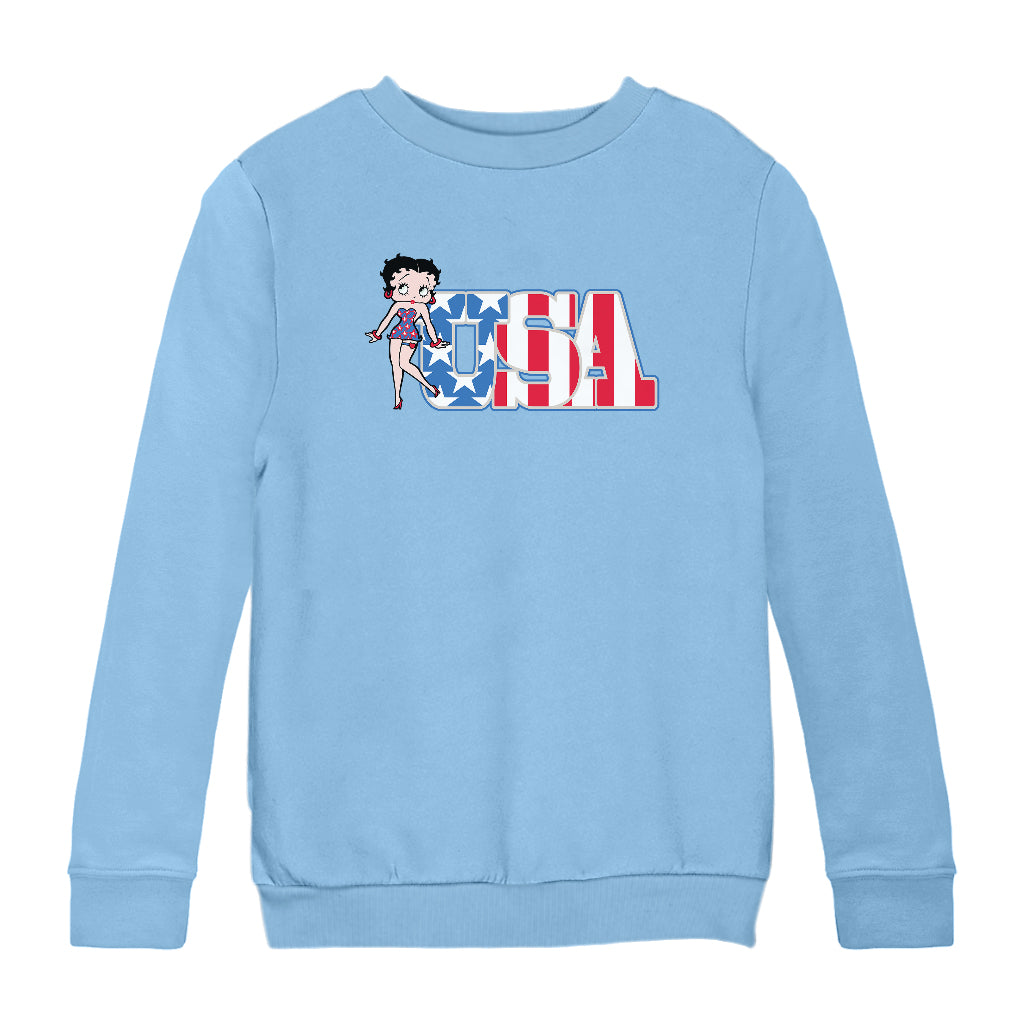 Americana Stars & Stripes Kids Sweatshirt-Betty Boop Shop
