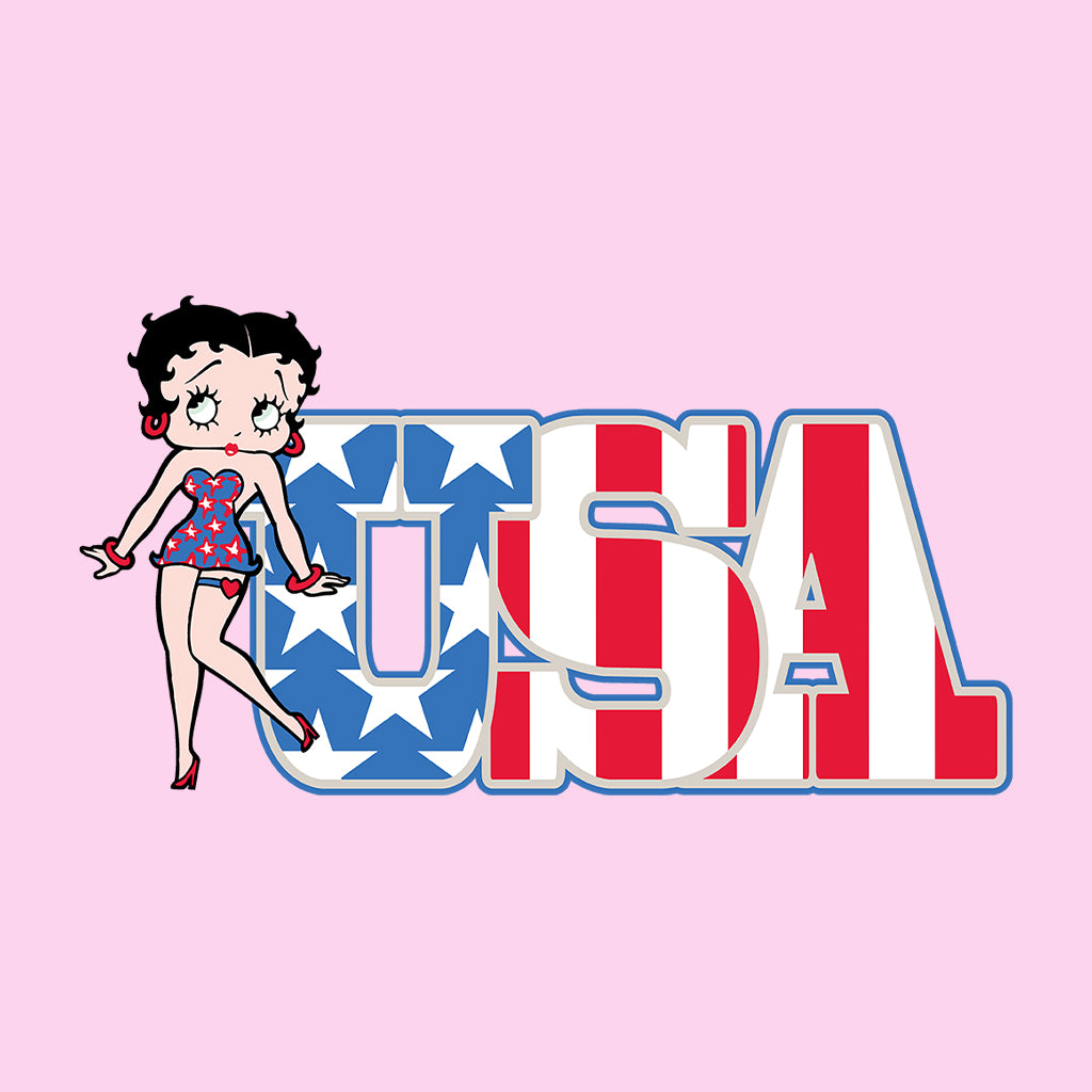 Americana Stars & Stripes Women's Hooded Sweatshirt-Betty Boop Shop