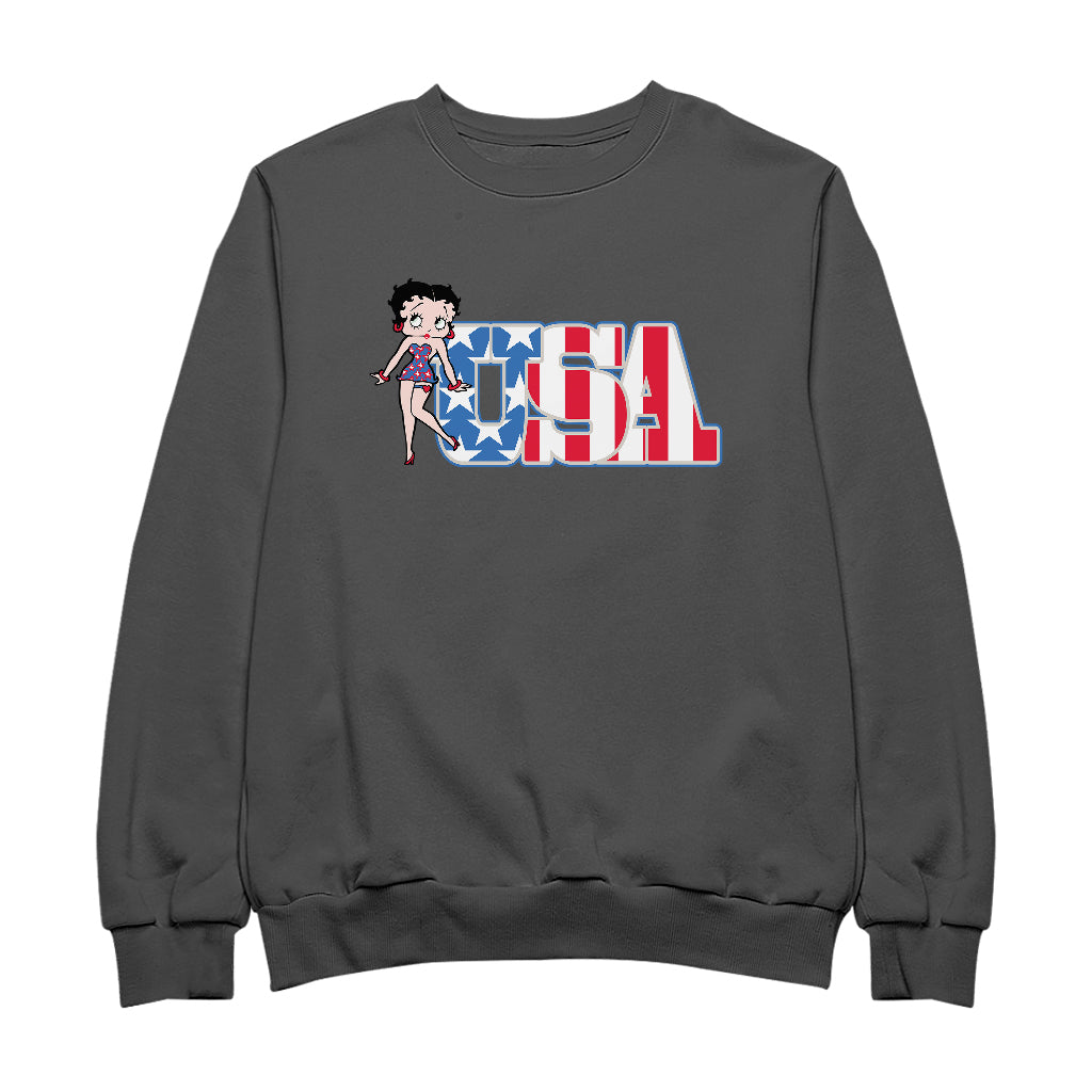 Americana Stars & Stripes Women's Sweatshirt-Betty Boop Shop