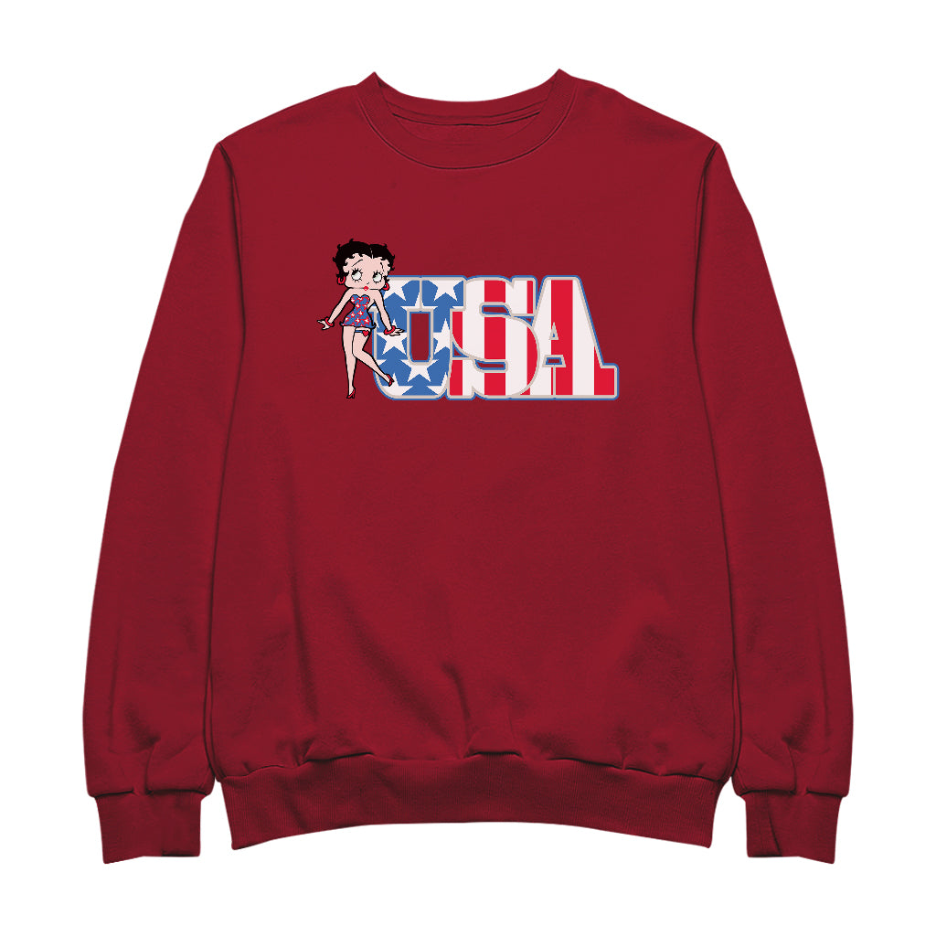 Americana Stars & Stripes Women's Sweatshirt-Betty Boop Shop