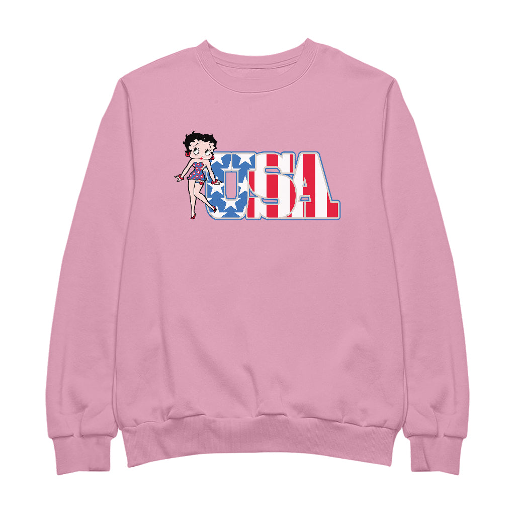 Americana Stars & Stripes Women's Sweatshirt-Betty Boop Shop