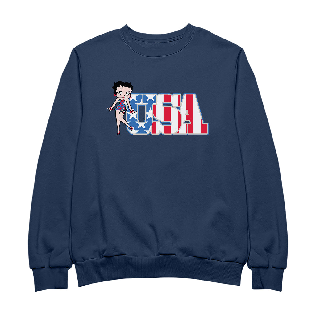 Americana Stars & Stripes Women's Sweatshirt-Betty Boop Shop