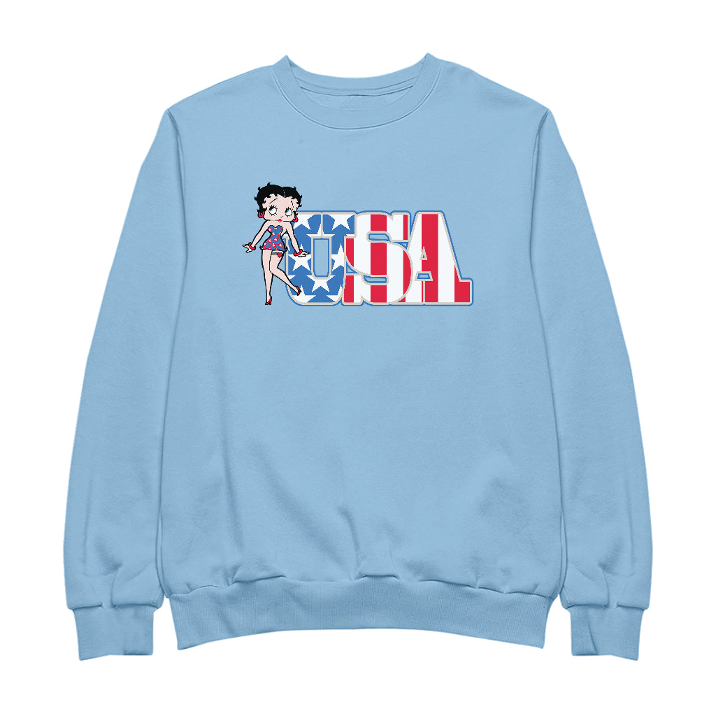 Americana Stars & Stripes Women's Sweatshirt-Betty Boop Shop