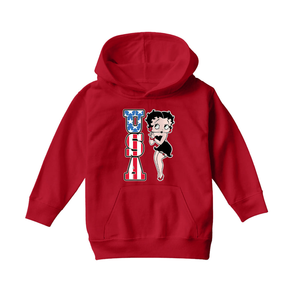 Americana USA Patriot Betty Kids Hooded Sweatshirt-Betty Boop Shop