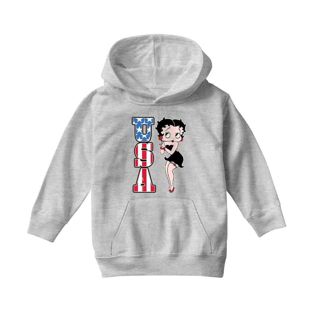Americana USA Patriot Betty Kids Hooded Sweatshirt-Betty Boop Shop