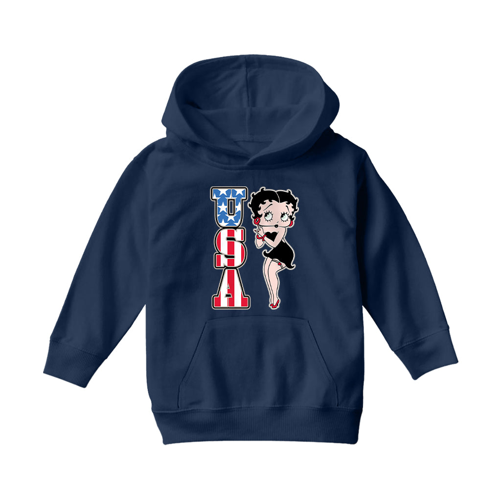 Americana USA Patriot Betty Kids Hooded Sweatshirt-Betty Boop Shop