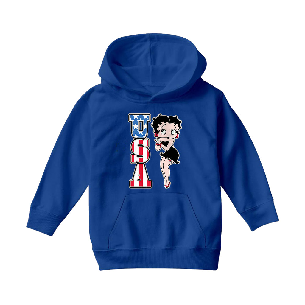 Americana USA Patriot Betty Kids Hooded Sweatshirt-Betty Boop Shop