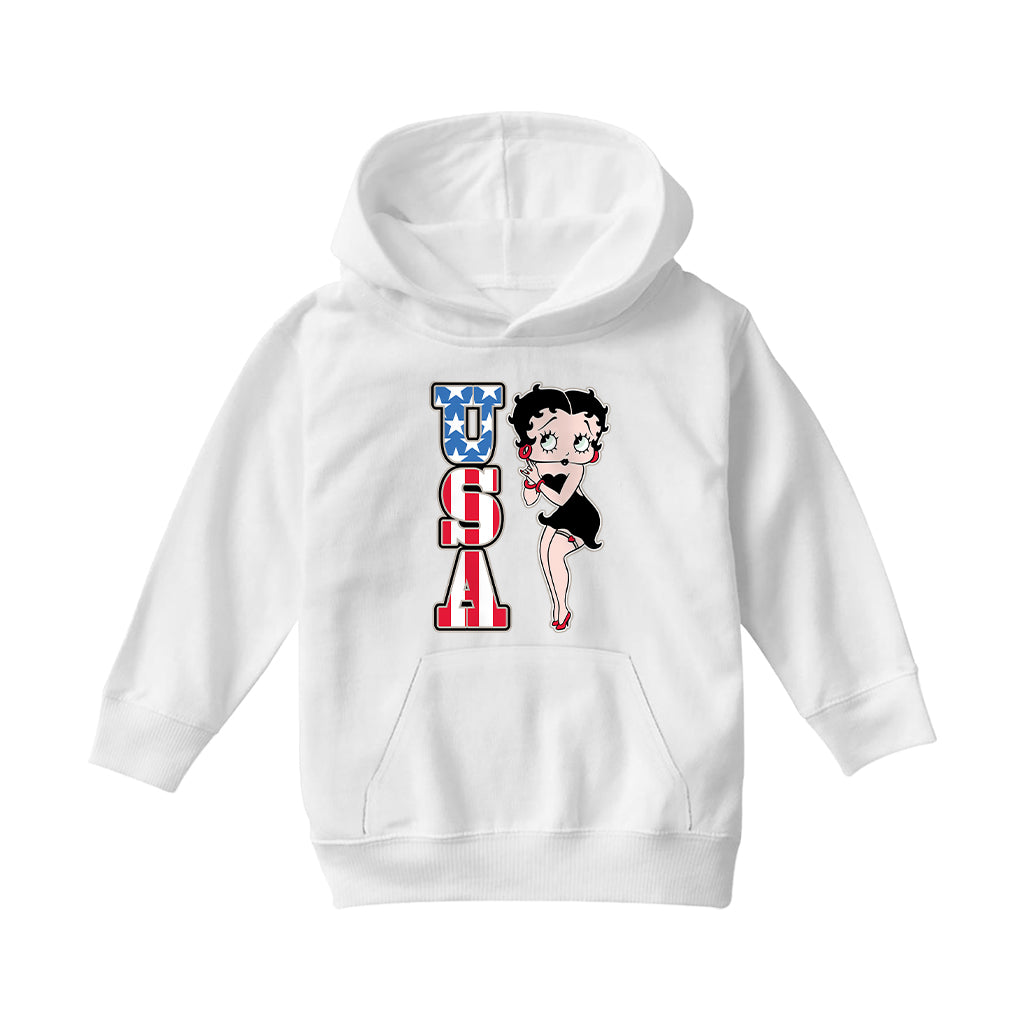 Americana USA Patriot Betty Kids Hooded Sweatshirt-Betty Boop Shop