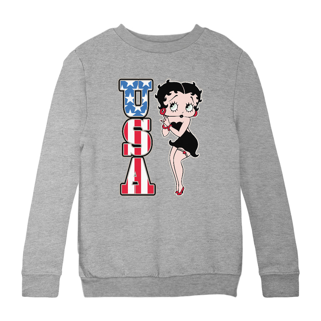 Americana USA Patriot Betty Kids Sweatshirt-Betty Boop Shop