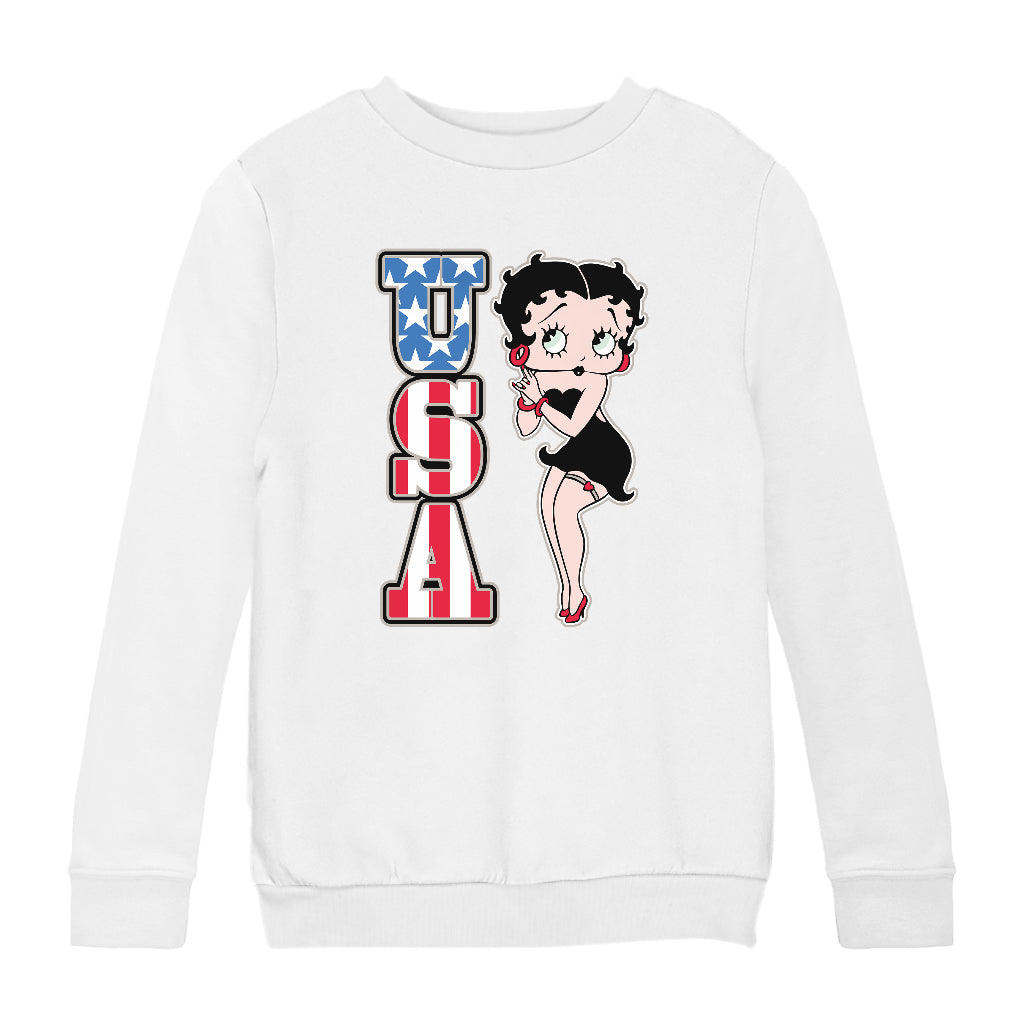 Americana USA Patriot Betty Kids Sweatshirt-Betty Boop Shop