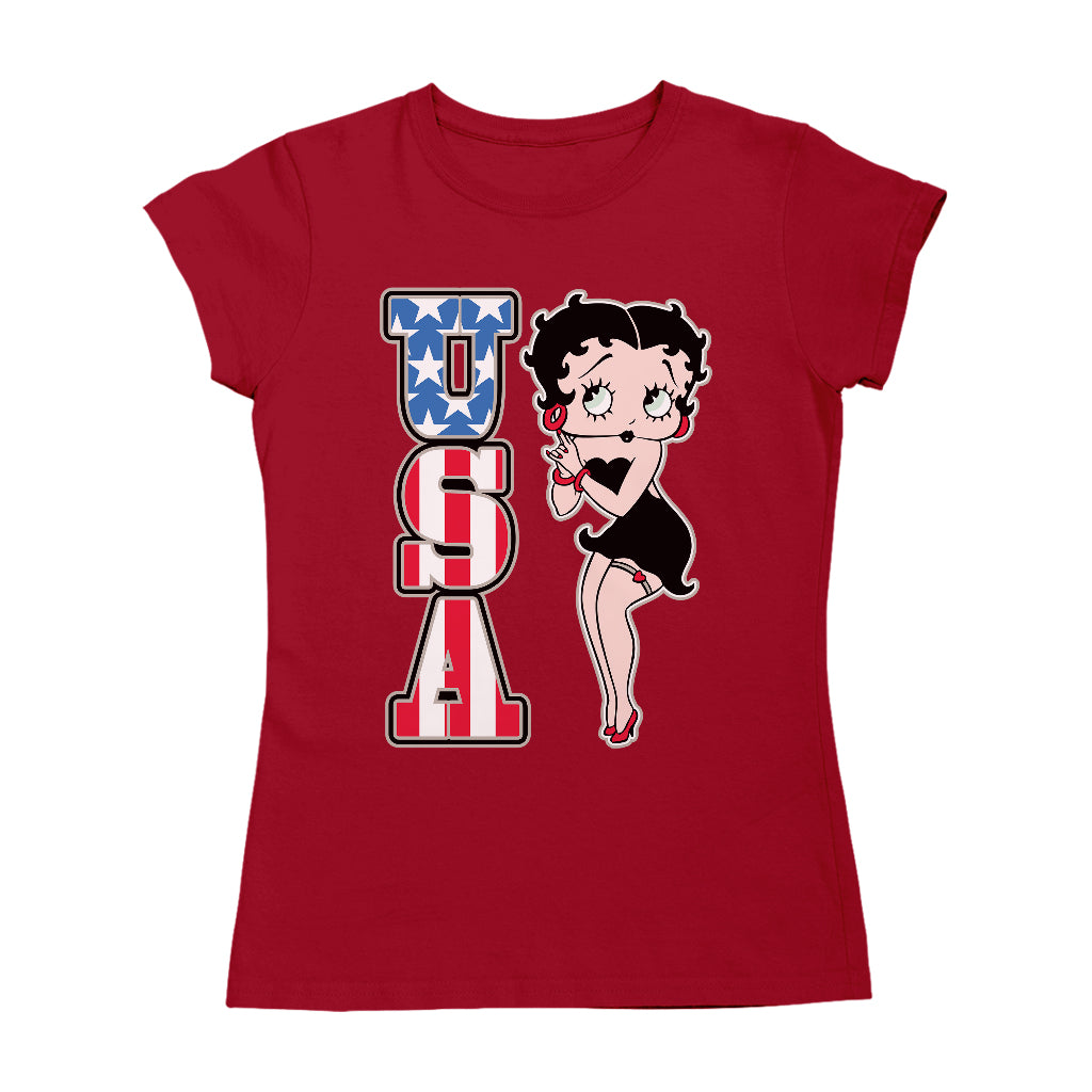 Americana USA Patriot Betty Women's T-Shirt-Betty Boop Shop