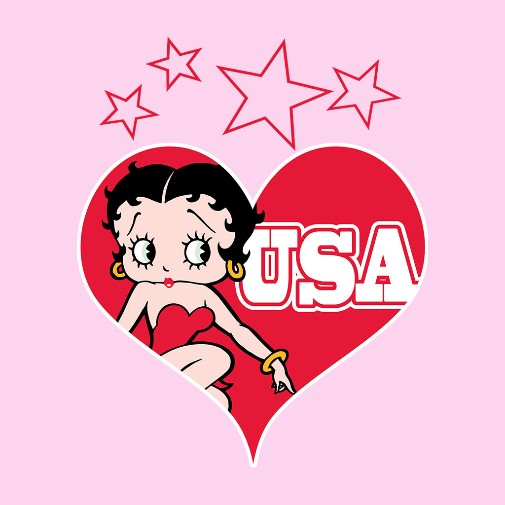 Americana USA Love Heart Men's Hooded Sweatshirt-Betty Boop Shop