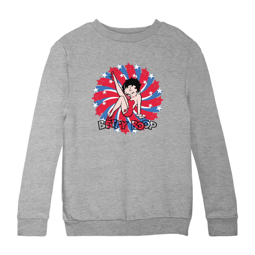 Americana Patriot Blinking Boop Kids Sweatshirt-Betty Boop Shop
