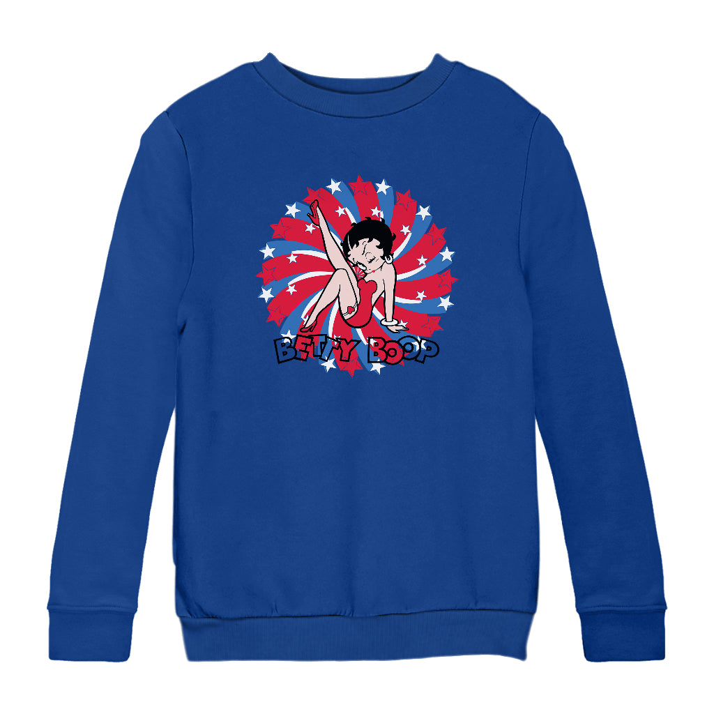 Americana Patriot Blinking Boop Kids Sweatshirt-Betty Boop Shop