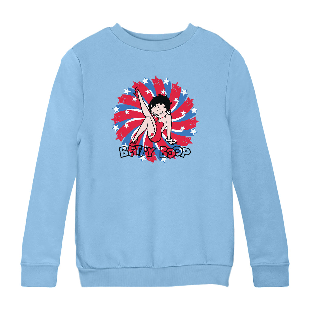 Americana Patriot Blinking Boop Kids Sweatshirt-Betty Boop Shop