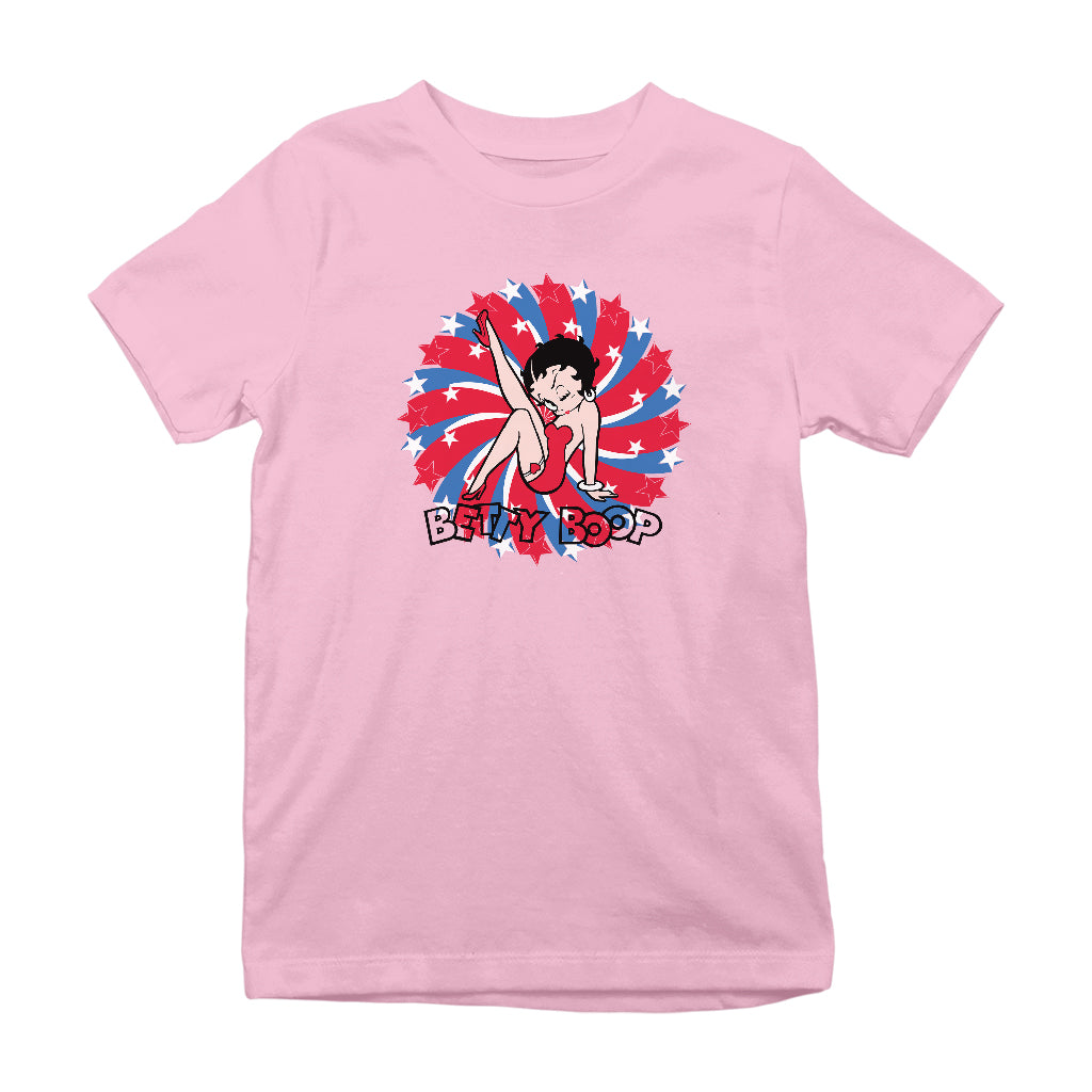 Americana Patriot Blinking Boop Kids T-Shirt-Betty Boop Shop