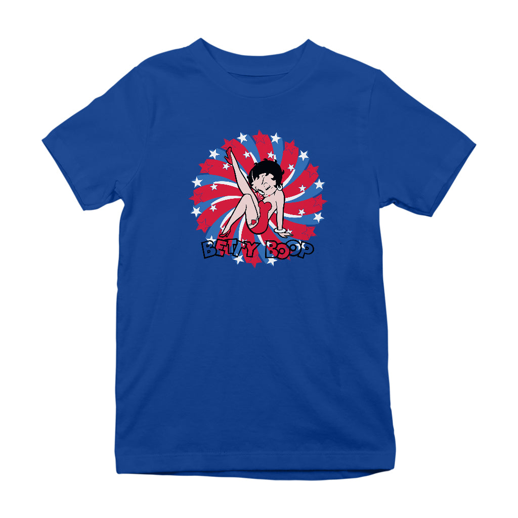 Americana Patriot Blinking Boop Kids T-Shirt-Betty Boop Shop