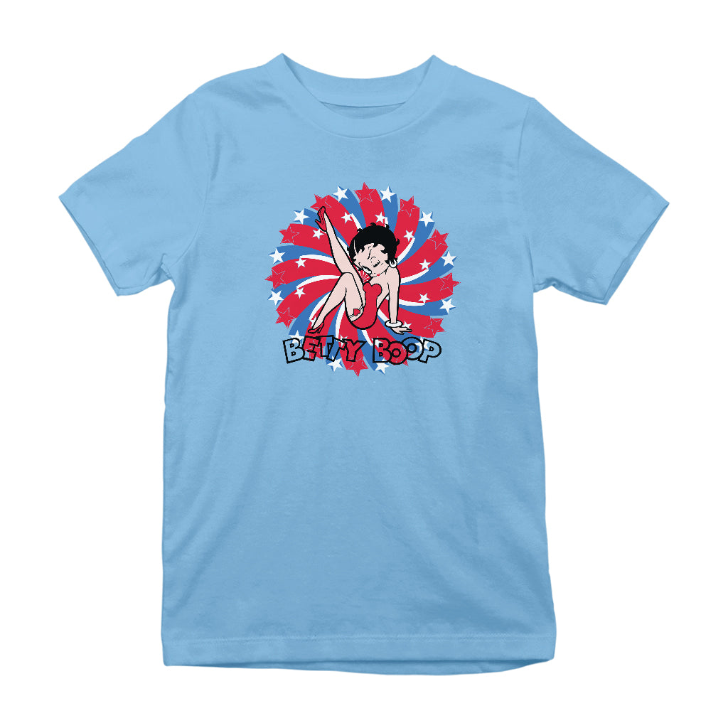 Americana Patriot Blinking Boop Kids T-Shirt-Betty Boop Shop