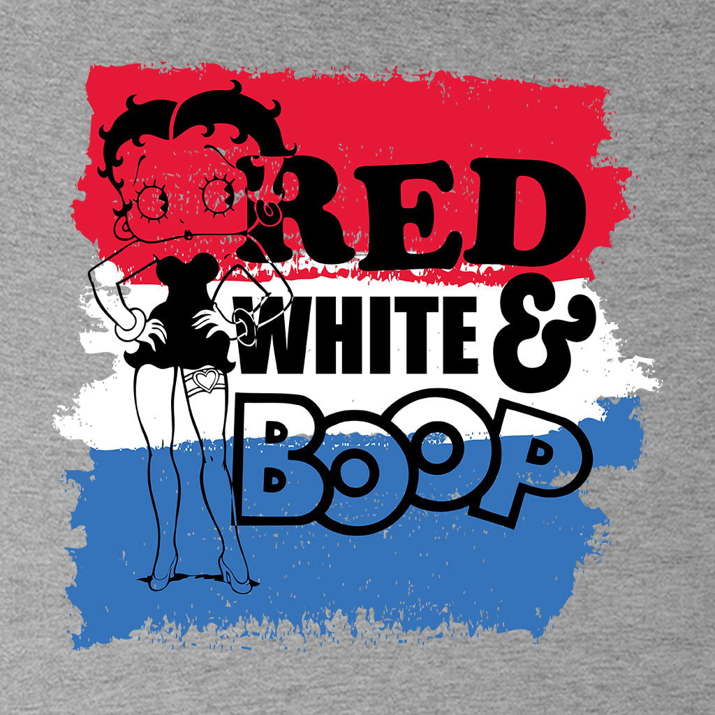 Americana Red and White Stripes Boop Kids Sweatshirt