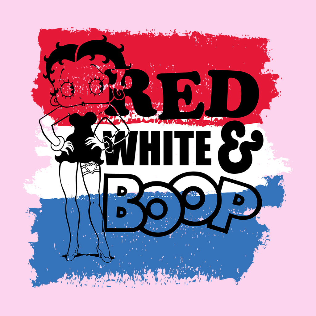 Americana Red and White Stripes Boop Women's Hooded Sweatshirt-Betty Boop Shop