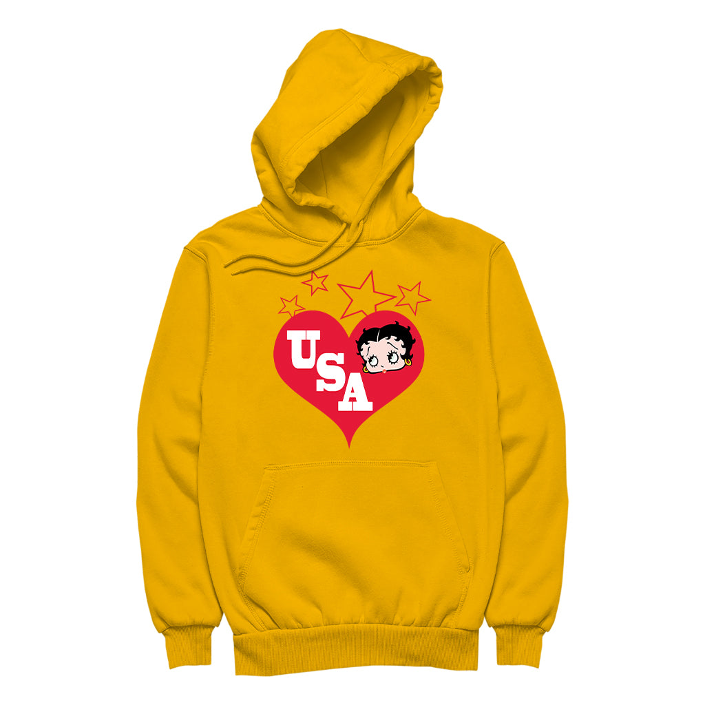 Americana USA Love Women's Hooded Sweatshirt-Betty Boop Shop
