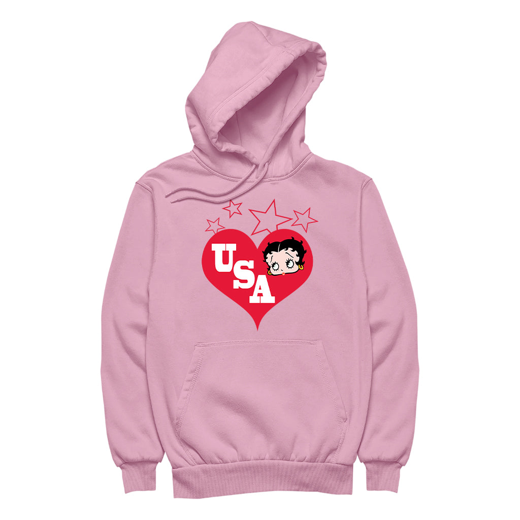 Americana USA Love Women's Hooded Sweatshirt-Betty Boop Shop