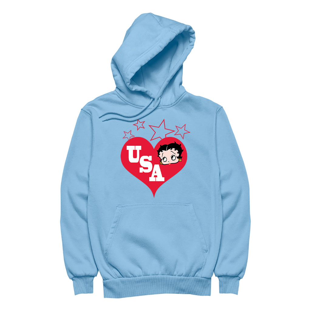 Americana USA Love Women's Hooded Sweatshirt-Betty Boop Shop
