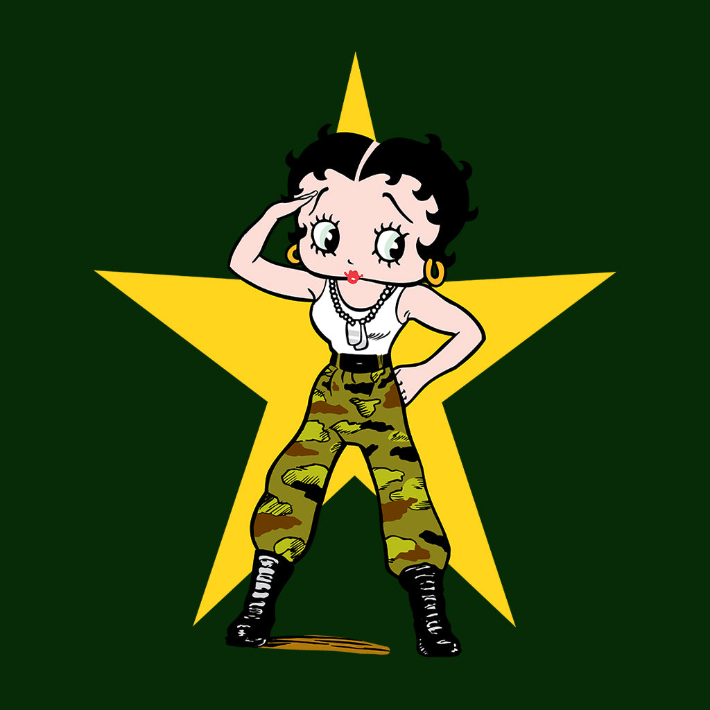 Patriotic Betty Yellow Star Kids Hooded Sweatshirt-Betty Boop Shop