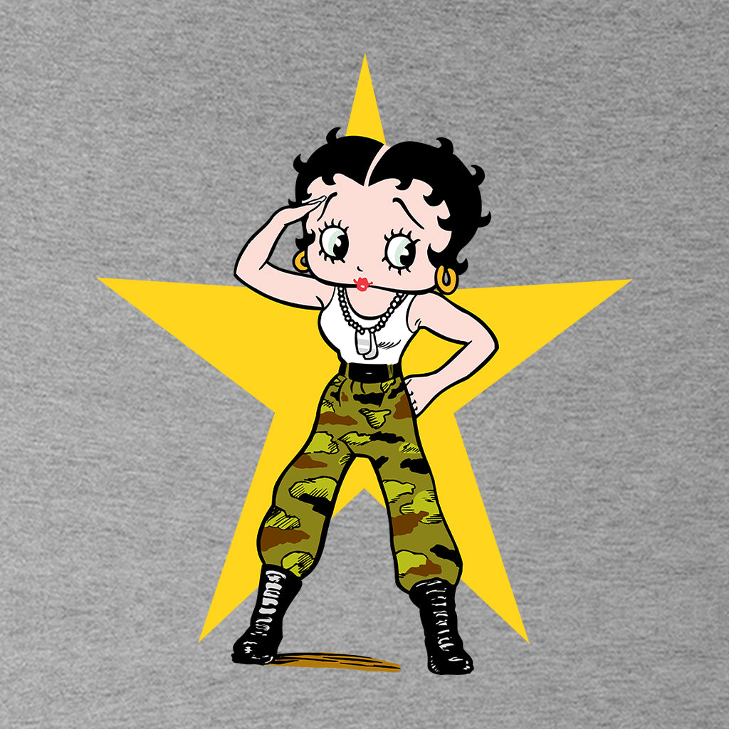 Patriotic Betty Yellow Star Kids Hooded Sweatshirt-Betty Boop Shop