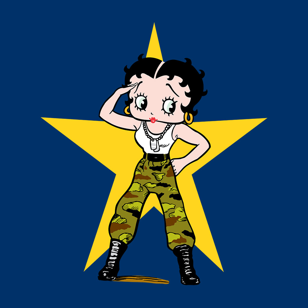 Patriotic Betty Yellow Star Kids Hooded Sweatshirt-Betty Boop Shop