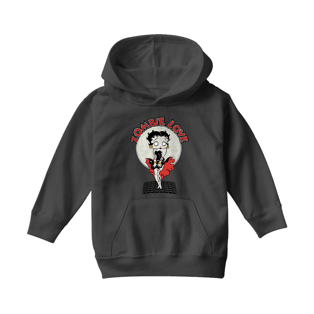 Betty Boop Halloween Zombie Love Kids Hooded Sweatshirt-Betty Boop Shop