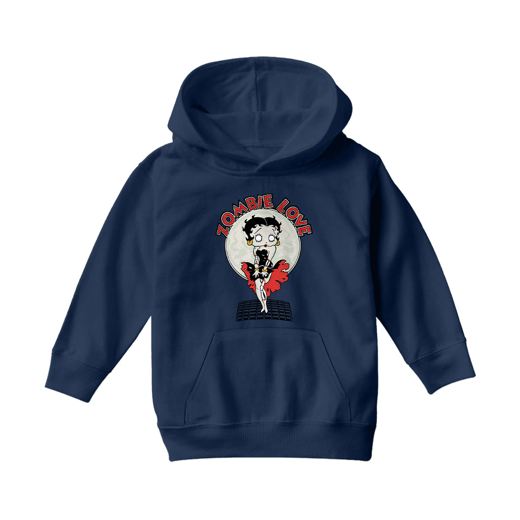 Betty Boop Halloween Zombie Love Kids Hooded Sweatshirt-Betty Boop Shop