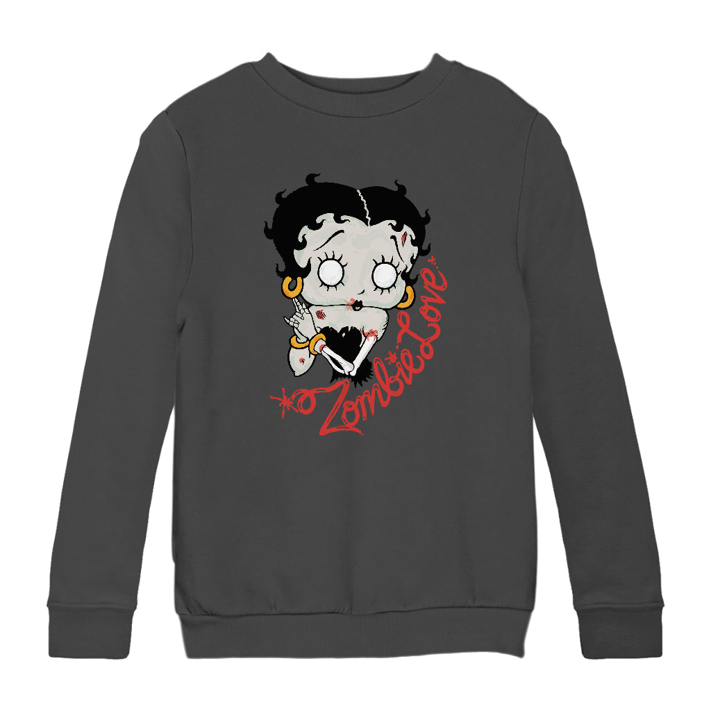 Betty Boop Zombie Love Halloween Kids Sweatshirt-Betty Boop Shop