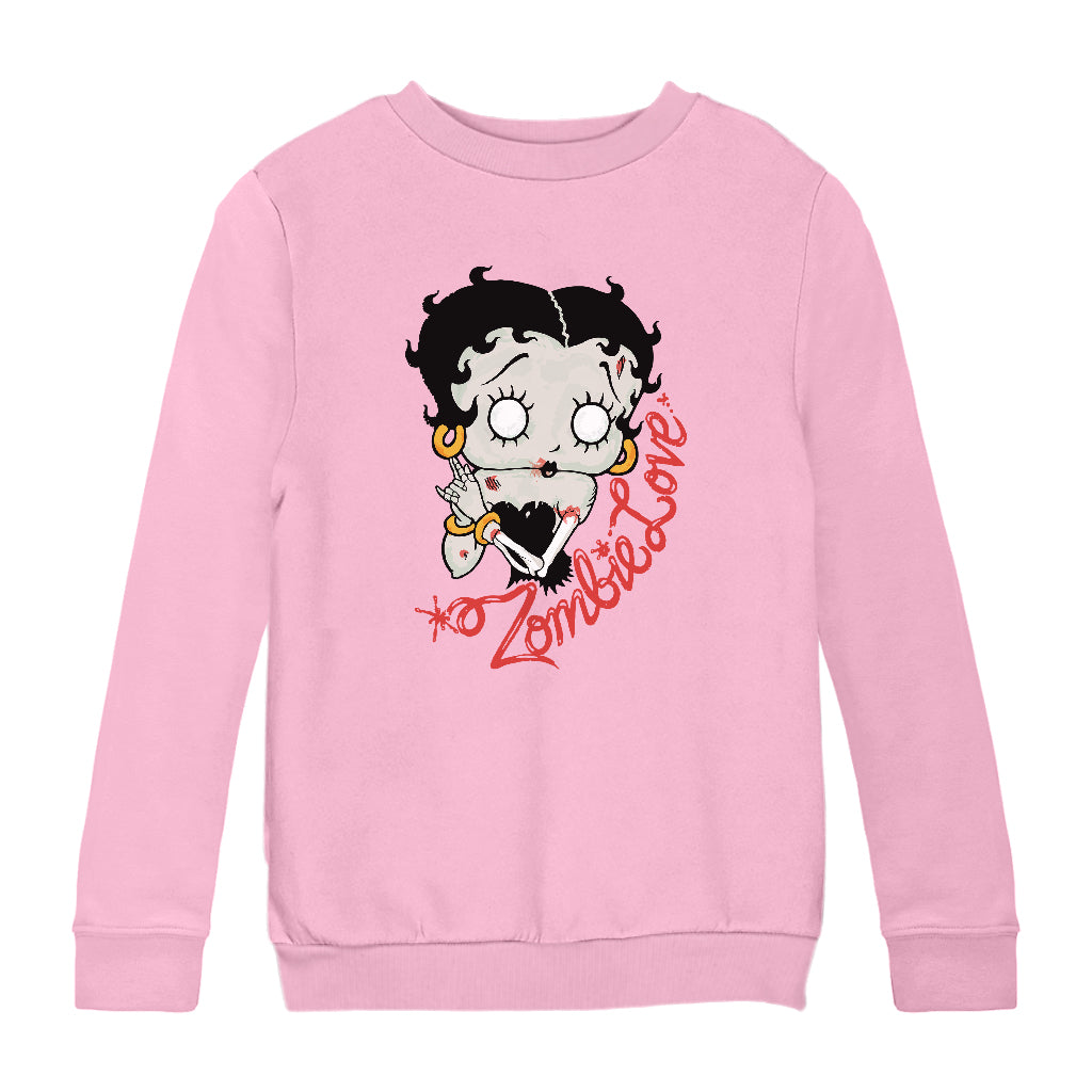 Betty Boop Zombie Love Halloween Kids Sweatshirt