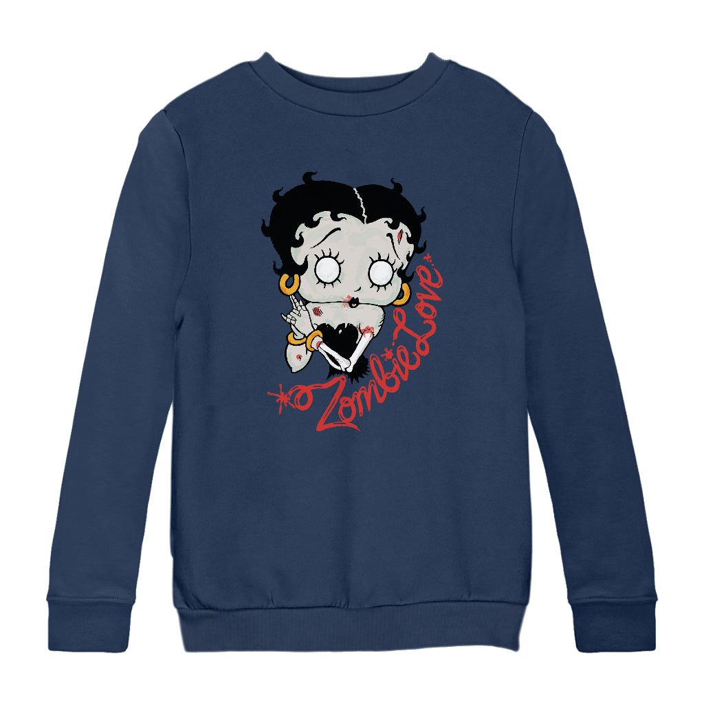 Betty Boop Zombie Love Halloween Kids Sweatshirt-Betty Boop Shop