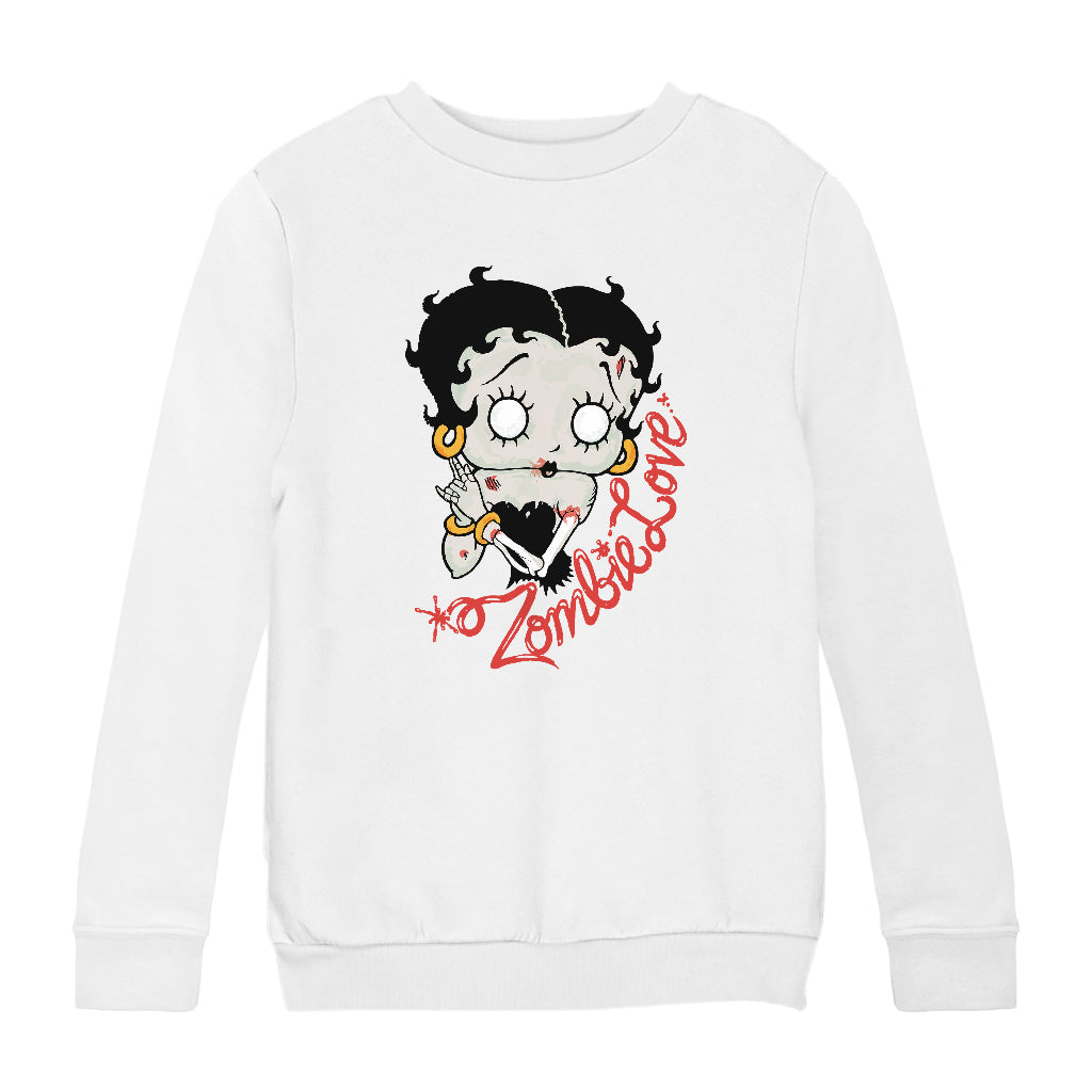 Betty Boop Zombie Love Halloween Kids Sweatshirt-Betty Boop Shop