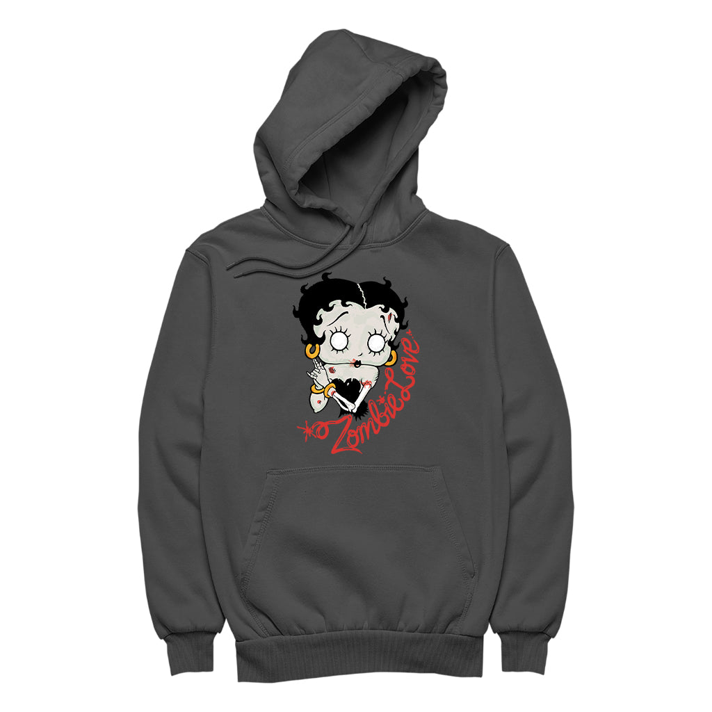 Betty Boop Zombie Love Halloween Men's Hooded Sweatshirt-Betty Boop Shop