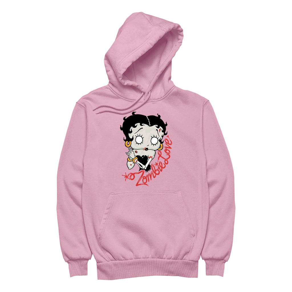 Betty Boop Zombie Love Halloween Men's Hooded Sweatshirt-Betty Boop Shop