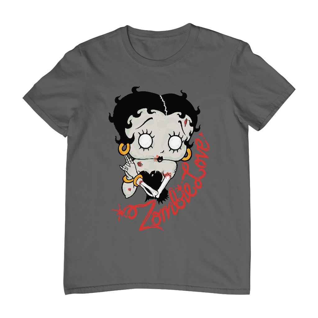 Betty Boop Zombie Love Halloween Men's T-Shirt-Betty Boop Shop