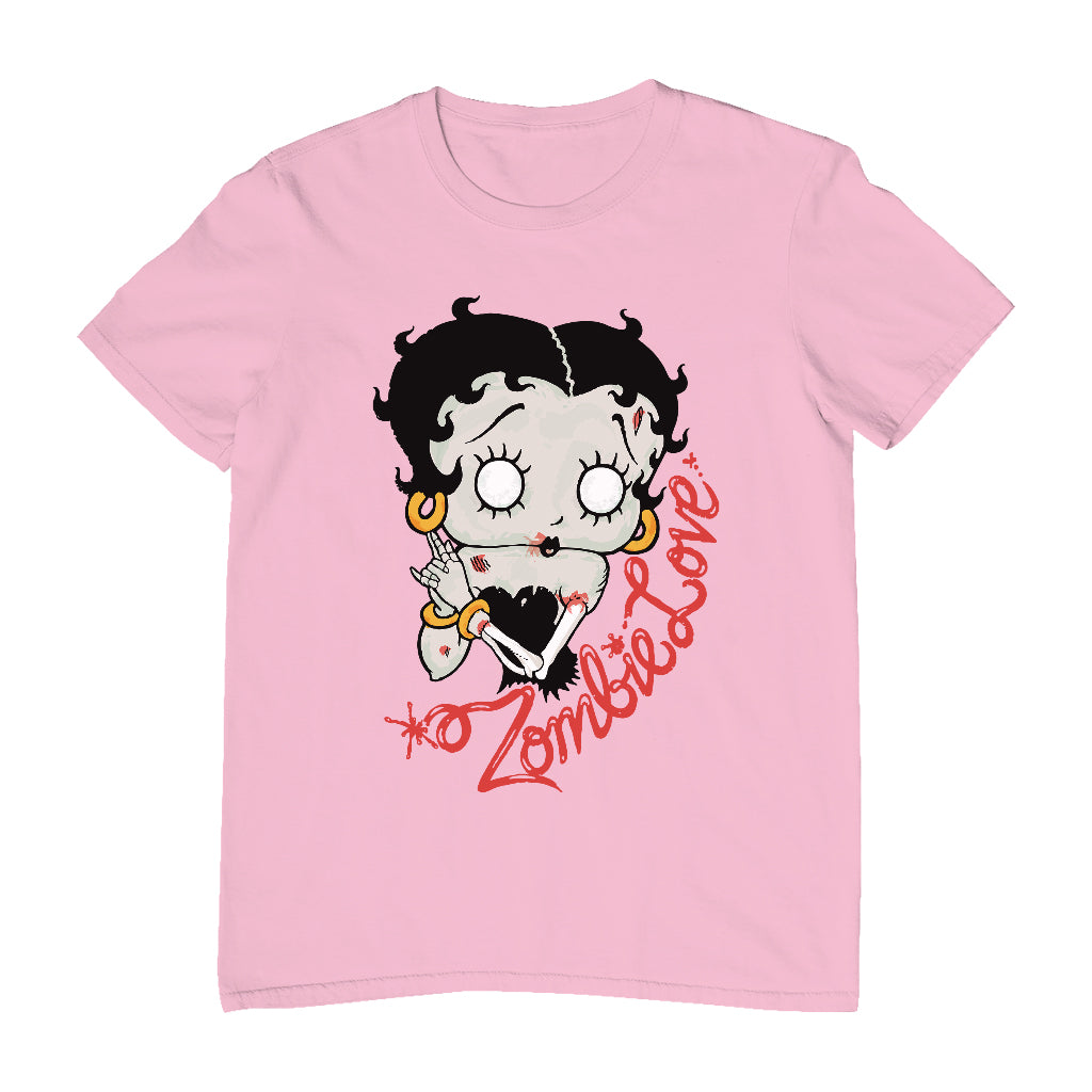Betty Boop Zombie Love Halloween Men's T-Shirt-Betty Boop Shop