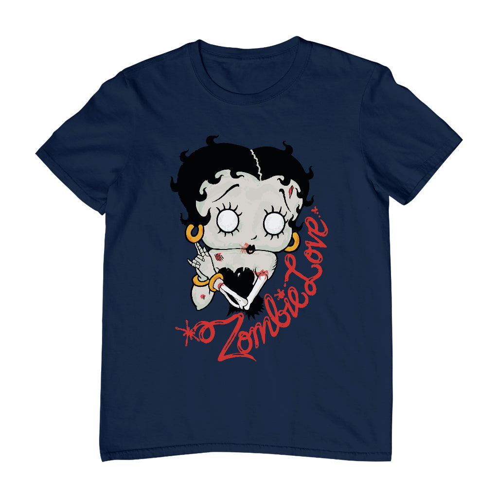 Betty Boop Zombie Love Halloween Men's T-Shirt-Betty Boop Shop