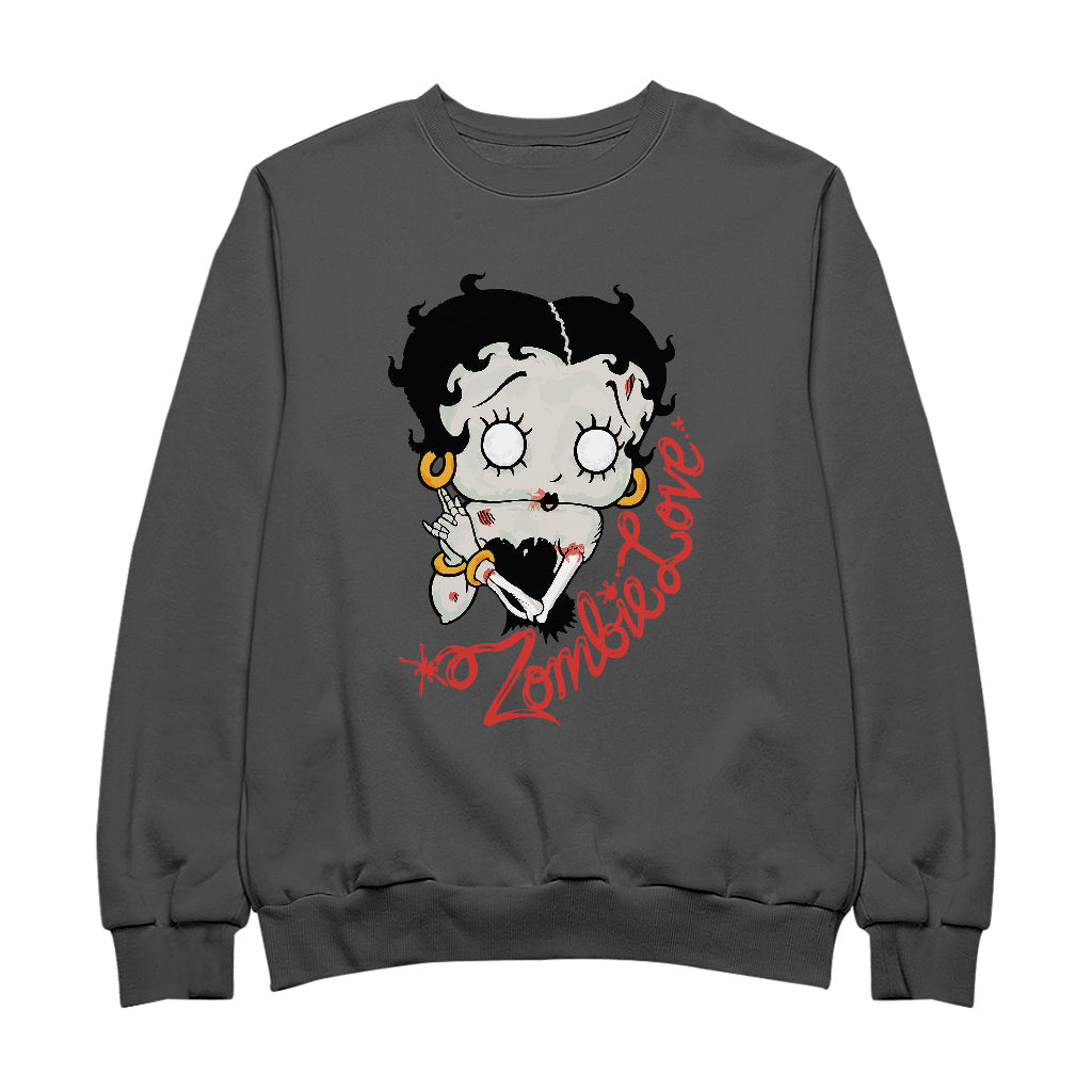 Betty Boop Zombie Love Halloween Women's Sweatshirt-Betty Boop Shop