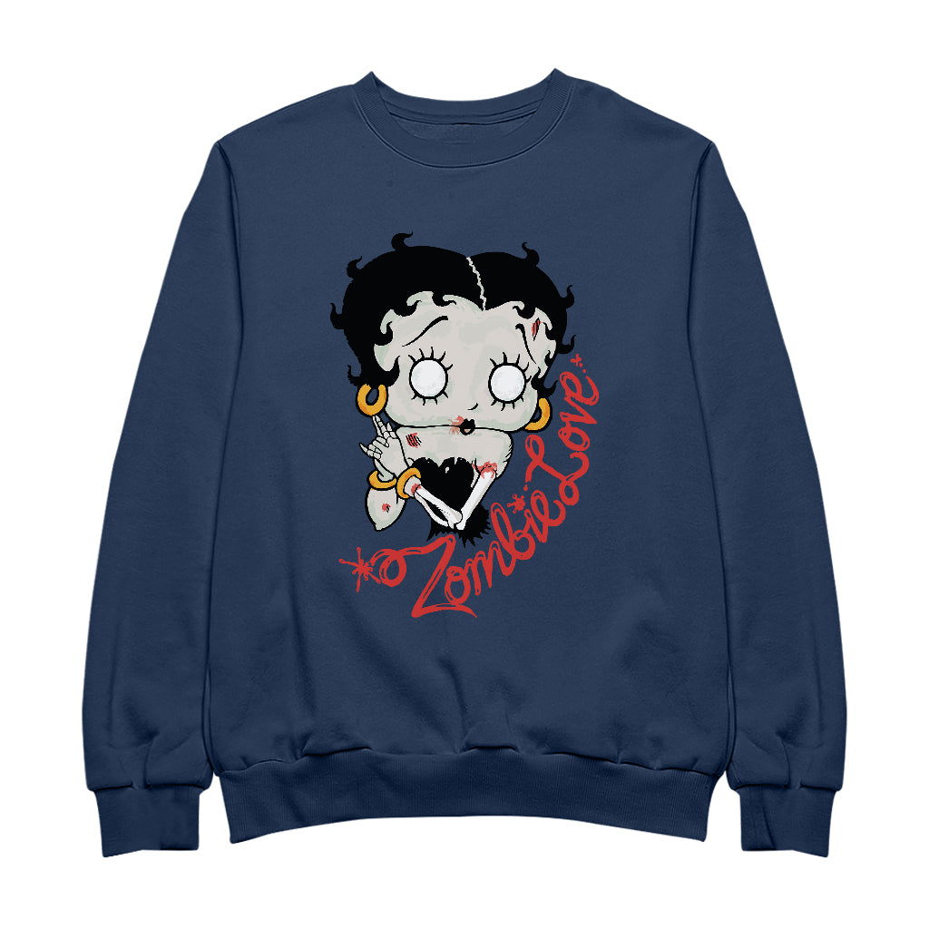 Betty Boop Zombie Love Halloween Women's Sweatshirt-Betty Boop Shop
