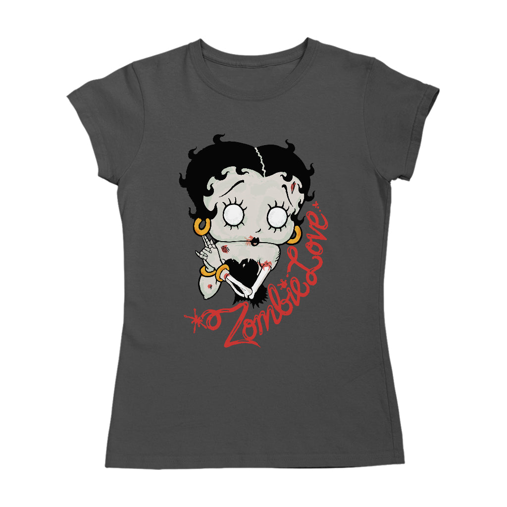 Betty Boop Zombie Love Halloween Women's T-Shirt-Betty Boop Shop