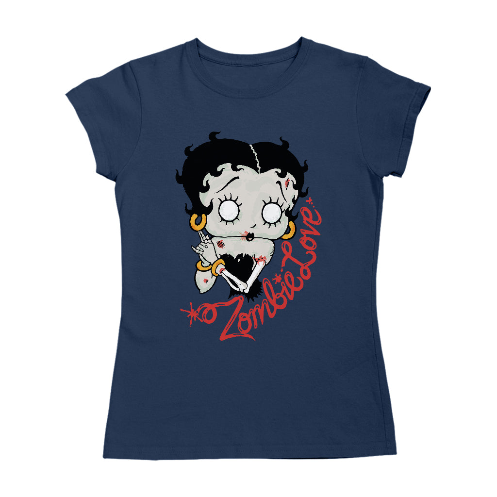 Betty Boop Zombie Love Halloween Women's T-Shirt-Betty Boop Shop
