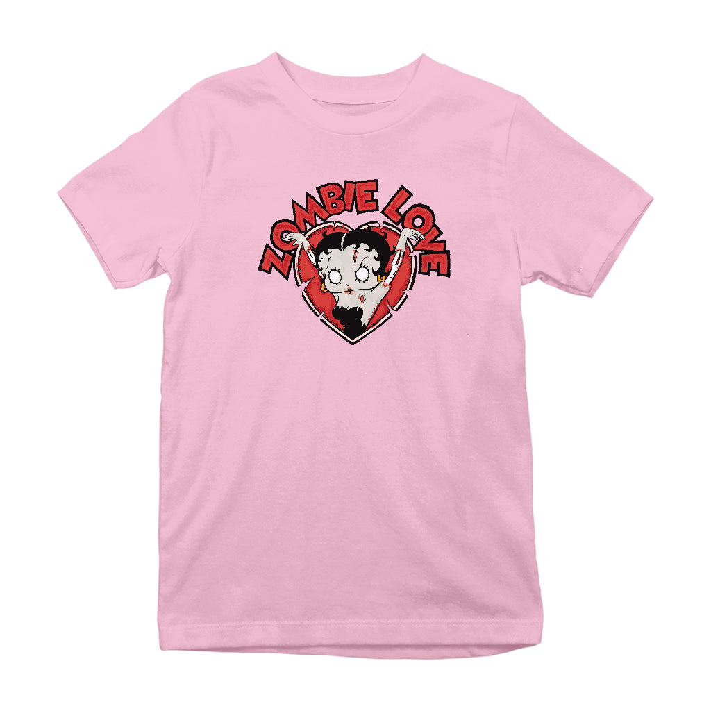 Betty Boop Halloween Heart Zombie Love Kids T-Shirt-Betty Boop Shop