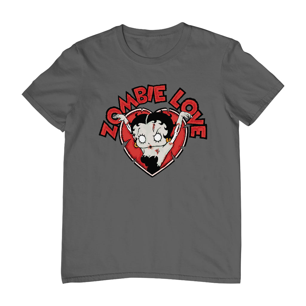 Betty Boop Halloween Heart Zombie Love Men's T-Shirt-Betty Boop Shop