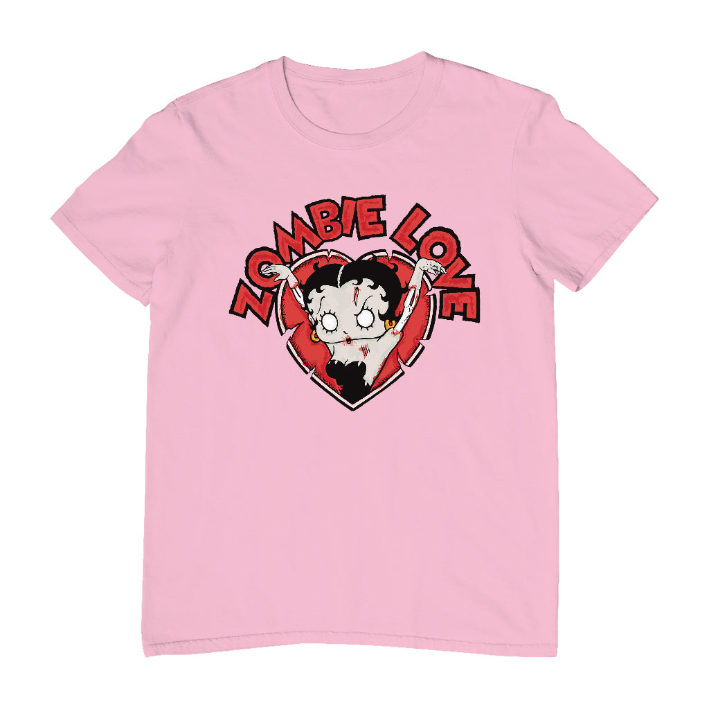 Betty Boop Halloween Heart Zombie Love Men's T-Shirt-Betty Boop Shop